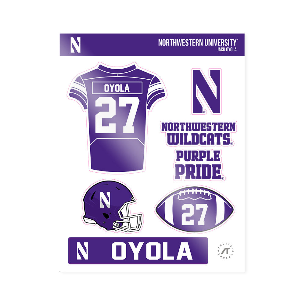 Northwestern - NCAA Football : Jack Oyola - Sticker Sheet-0
