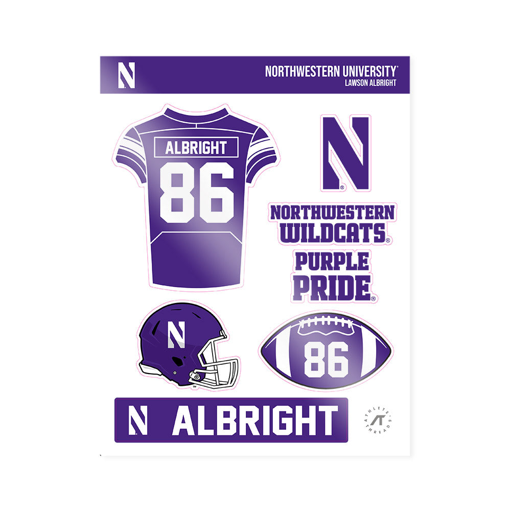 Northwestern - NCAA Football : Lawson Albright - Sticker Sheet-0