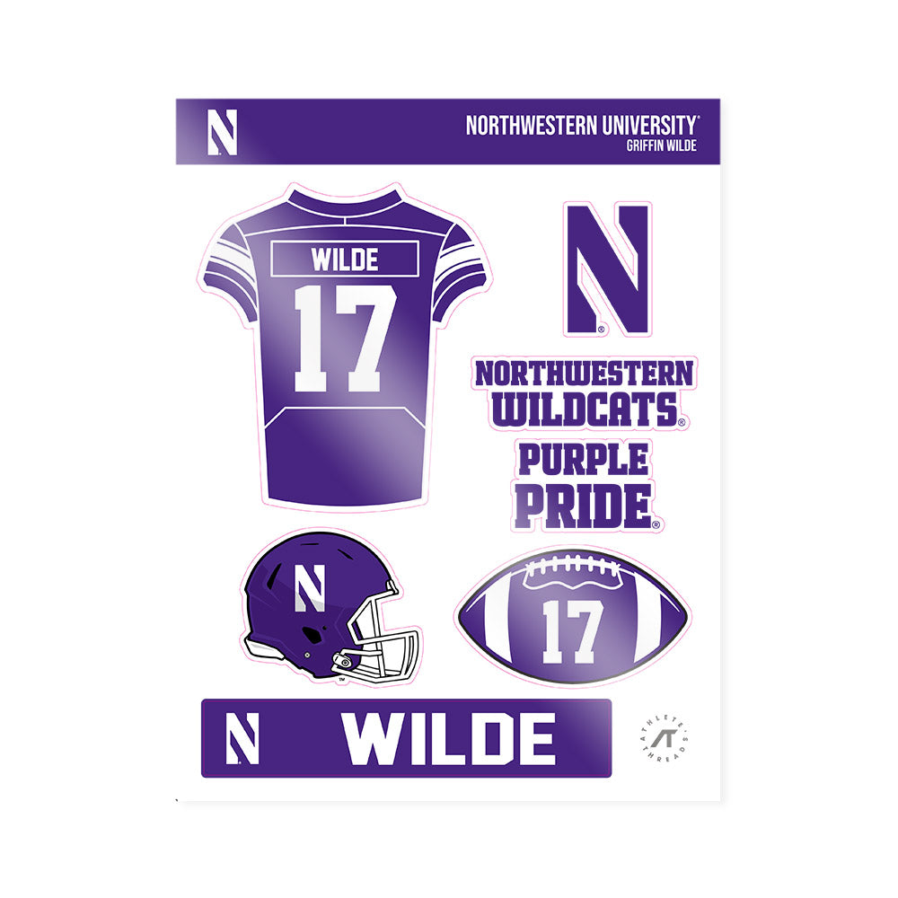 Northwestern - NCAA Football : Griffin Wilde - Sticker Sheet-0