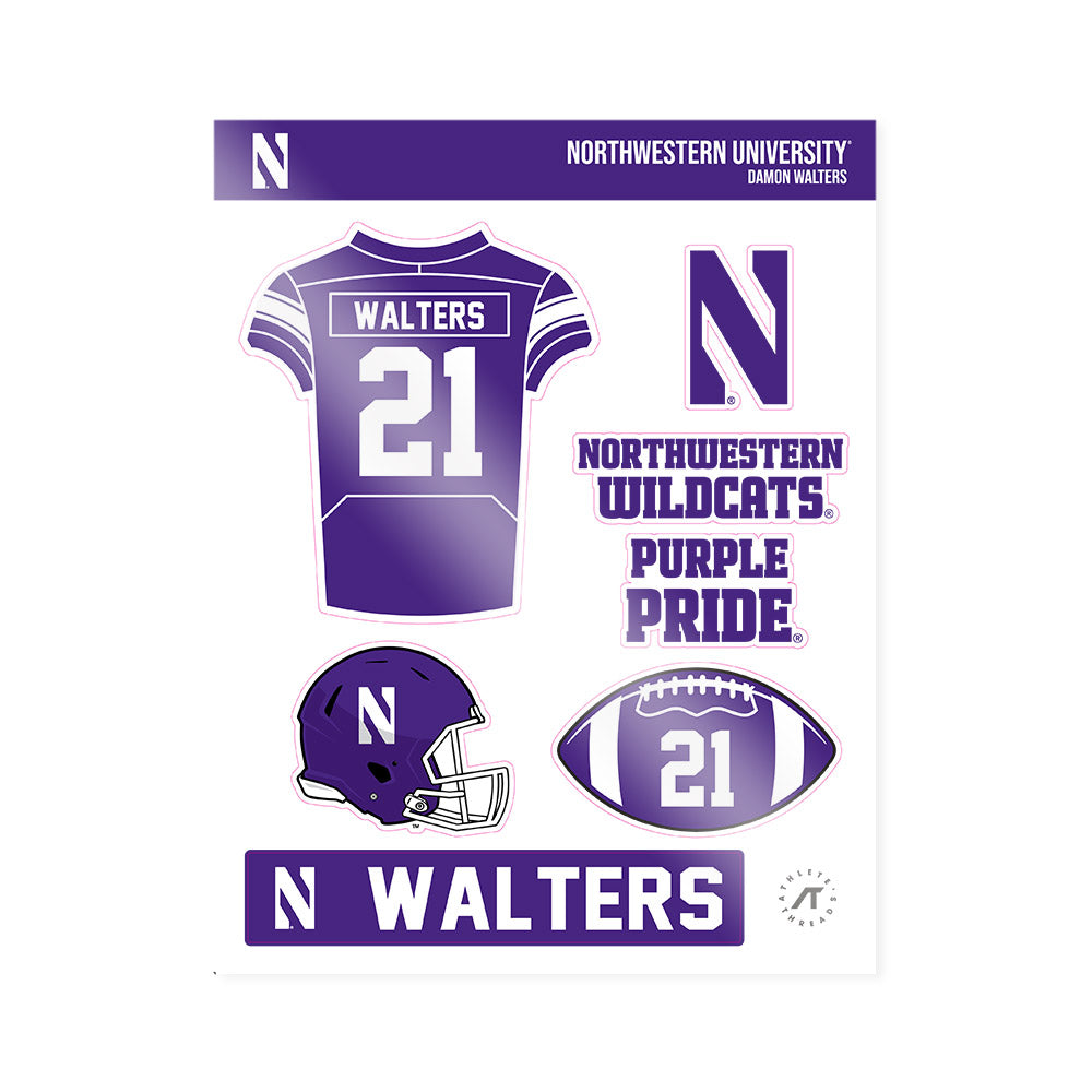 Northwestern - NCAA Football : Damon Walters - Sticker Sheet-0