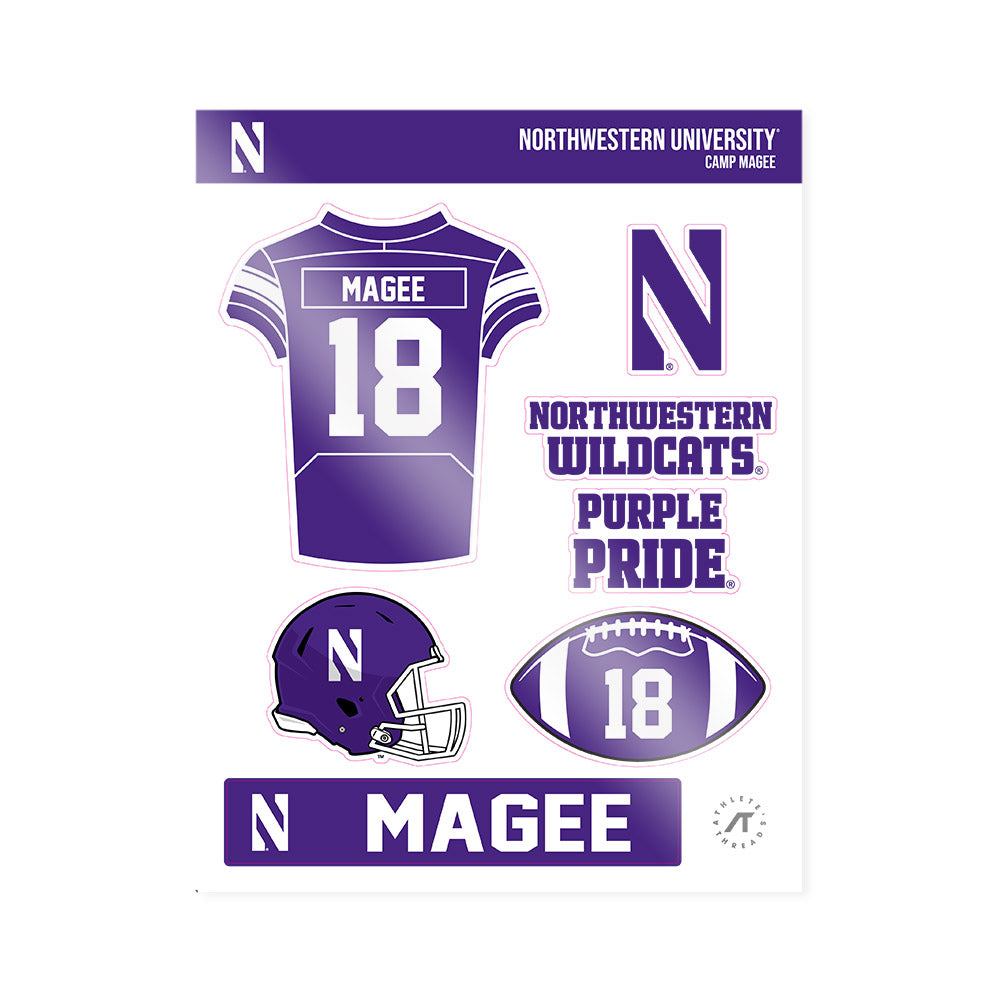 Northwestern - NCAA Football : Camp Magee - Sticker Sheet-0