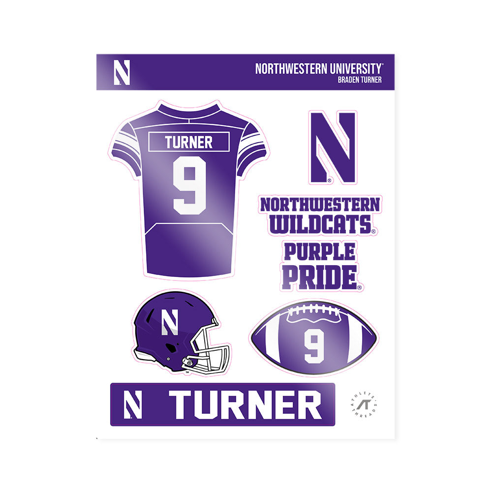 Northwestern - NCAA Football : Braden Turner - Sticker Sheet-0