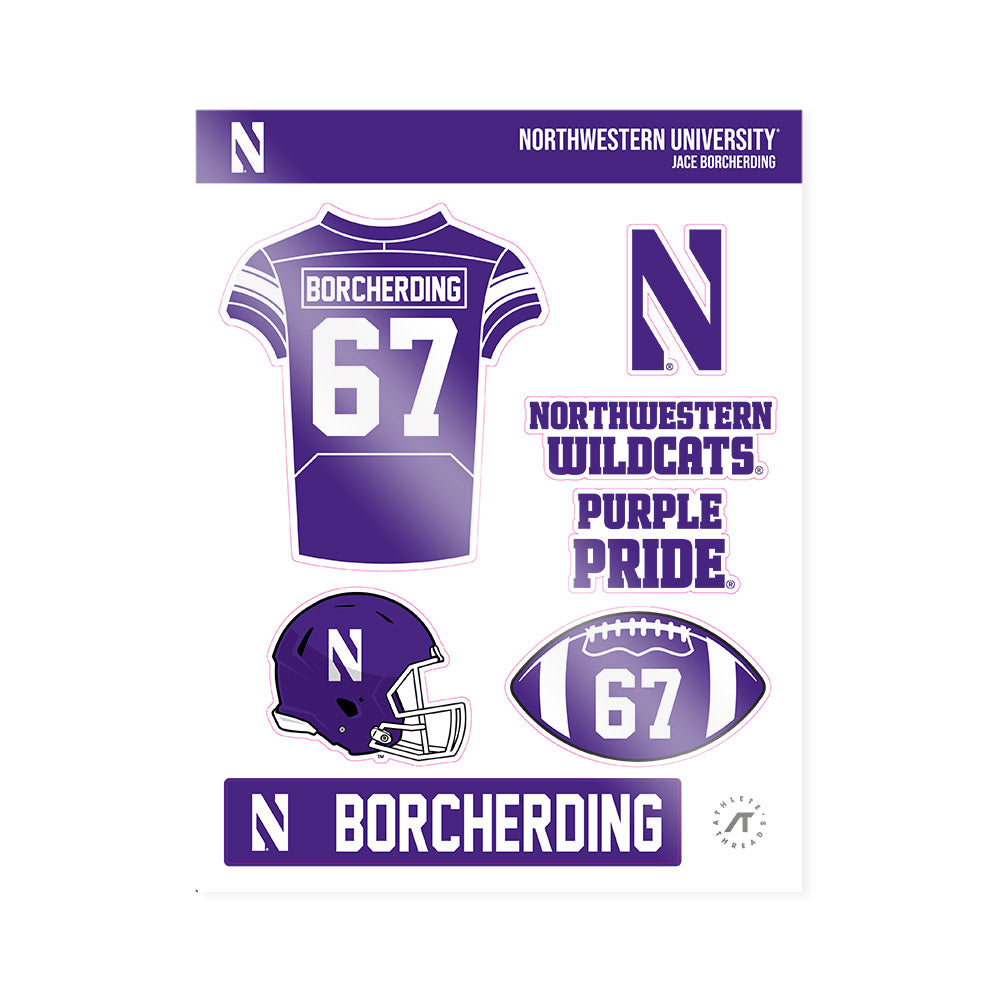 Northwestern - NCAA Football : Jace Borcherding - Sticker Sheet-0