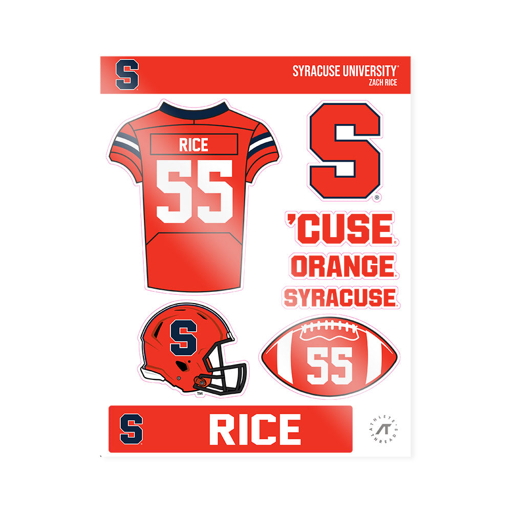 Syracuse - NCAA Football : Zach Rice - Sticker Sheet-0