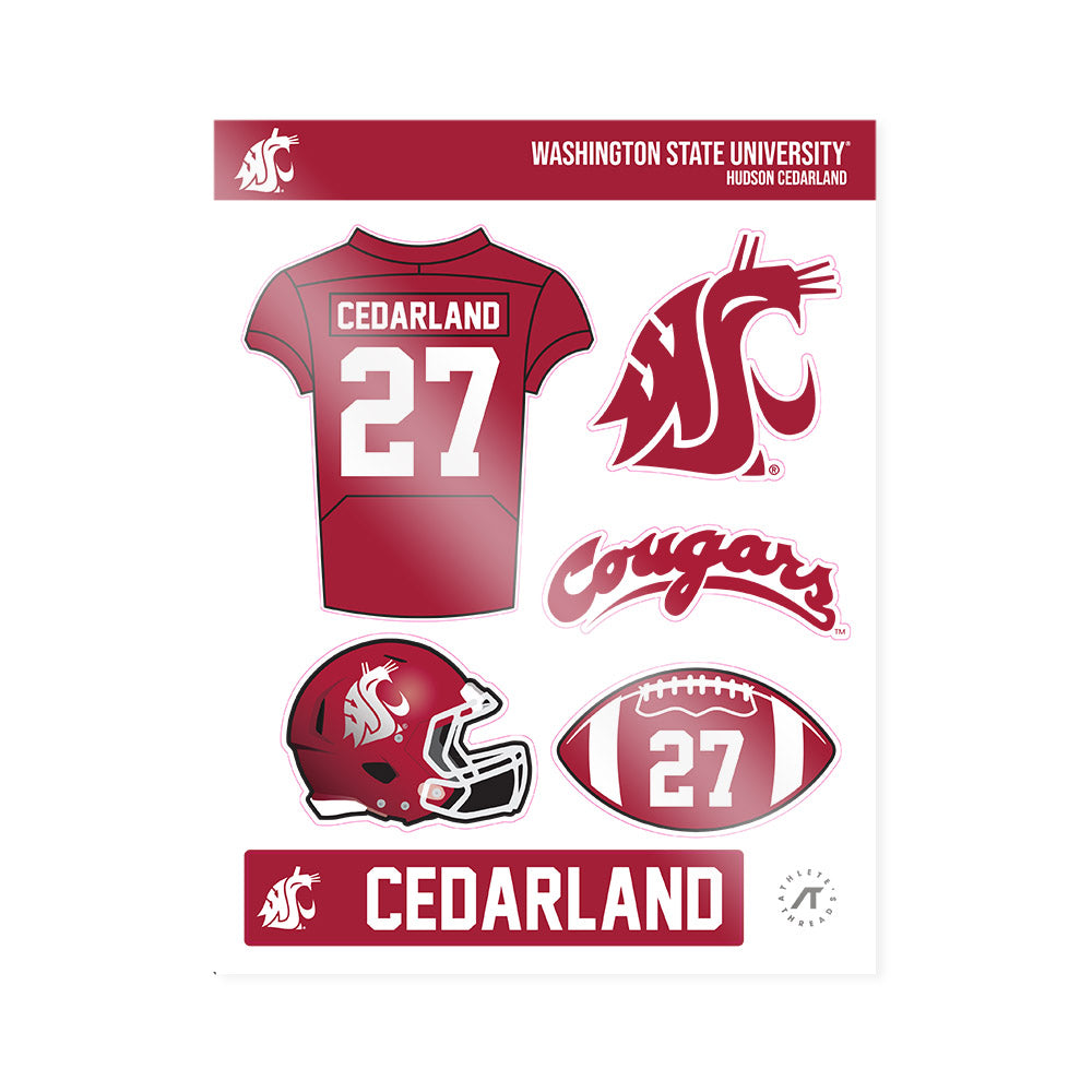 WSU - NCAA Football : Hudson Cedarland - Sticker Sheet-0