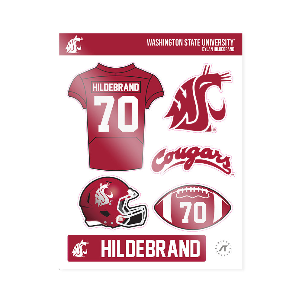 WSU - NCAA Football : Dylan Hildebrand - Sticker Sheet-0