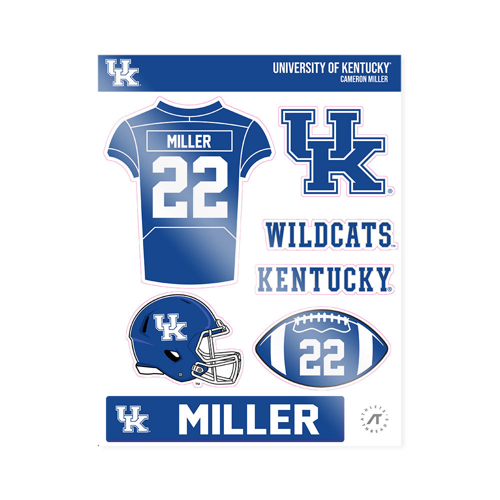 Kentucky - NCAA Football : Cameron Miller - Sticker Sheet-0