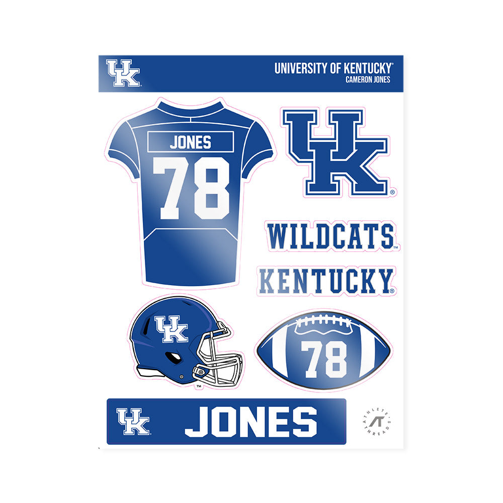 Kentucky - NCAA Football : Cameron Jones - Sticker Sheet-0