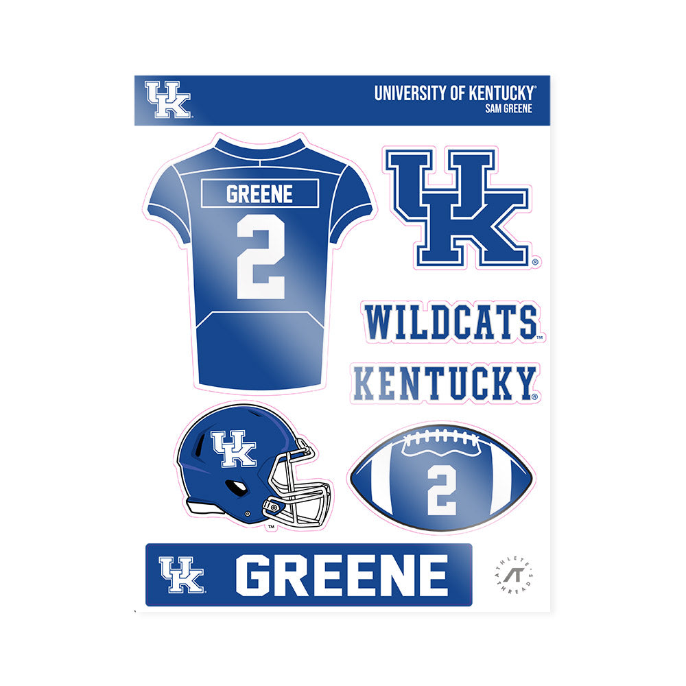 Kentucky - NCAA Football : Sam Greene - Sticker Sheet-0