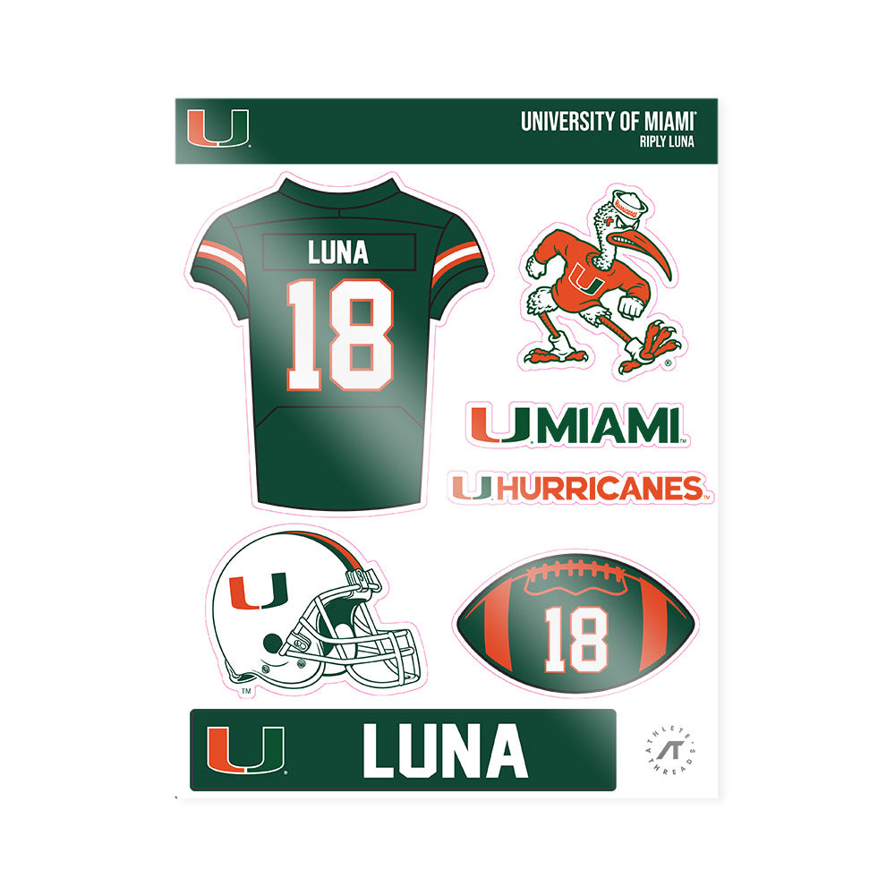 Miami - NCAA Football : Riply Luna - Sticker Sheet-0
