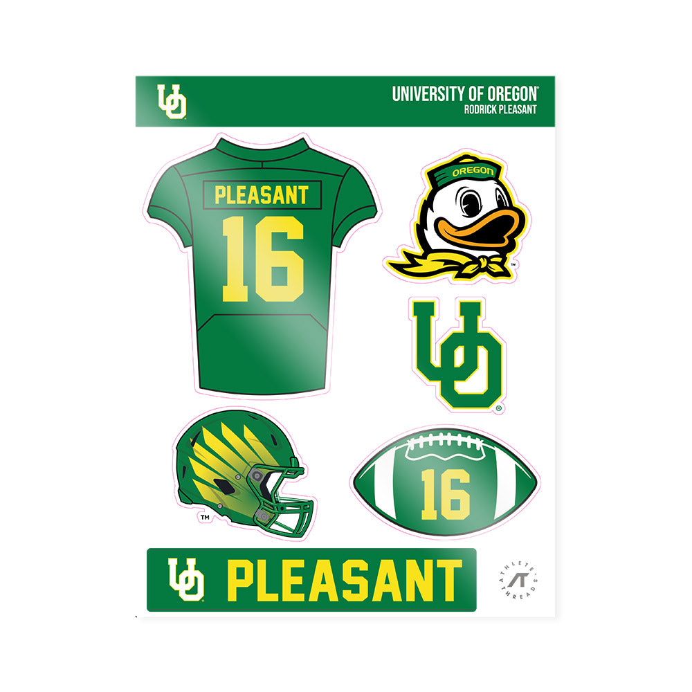 Oregon - NCAA Football : Rodrick Pleasant - Sticker Sheet-0