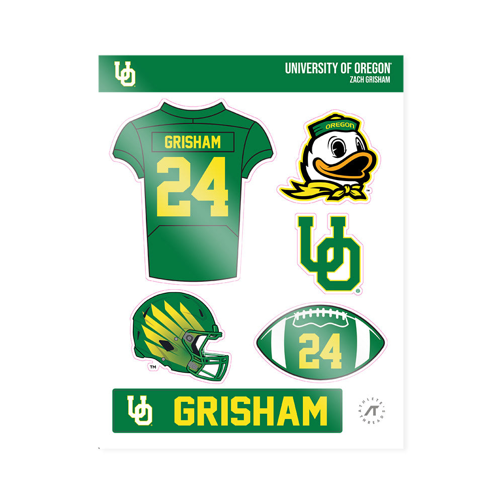 Oregon - NCAA Football : Zach Grisham - Sticker Sheet-0
