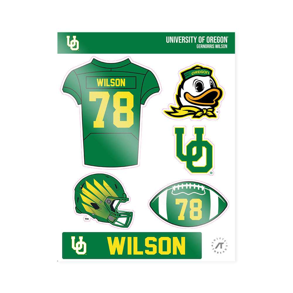 Oregon - NCAA Football : Gernorris Wilson - Sticker Sheet-0