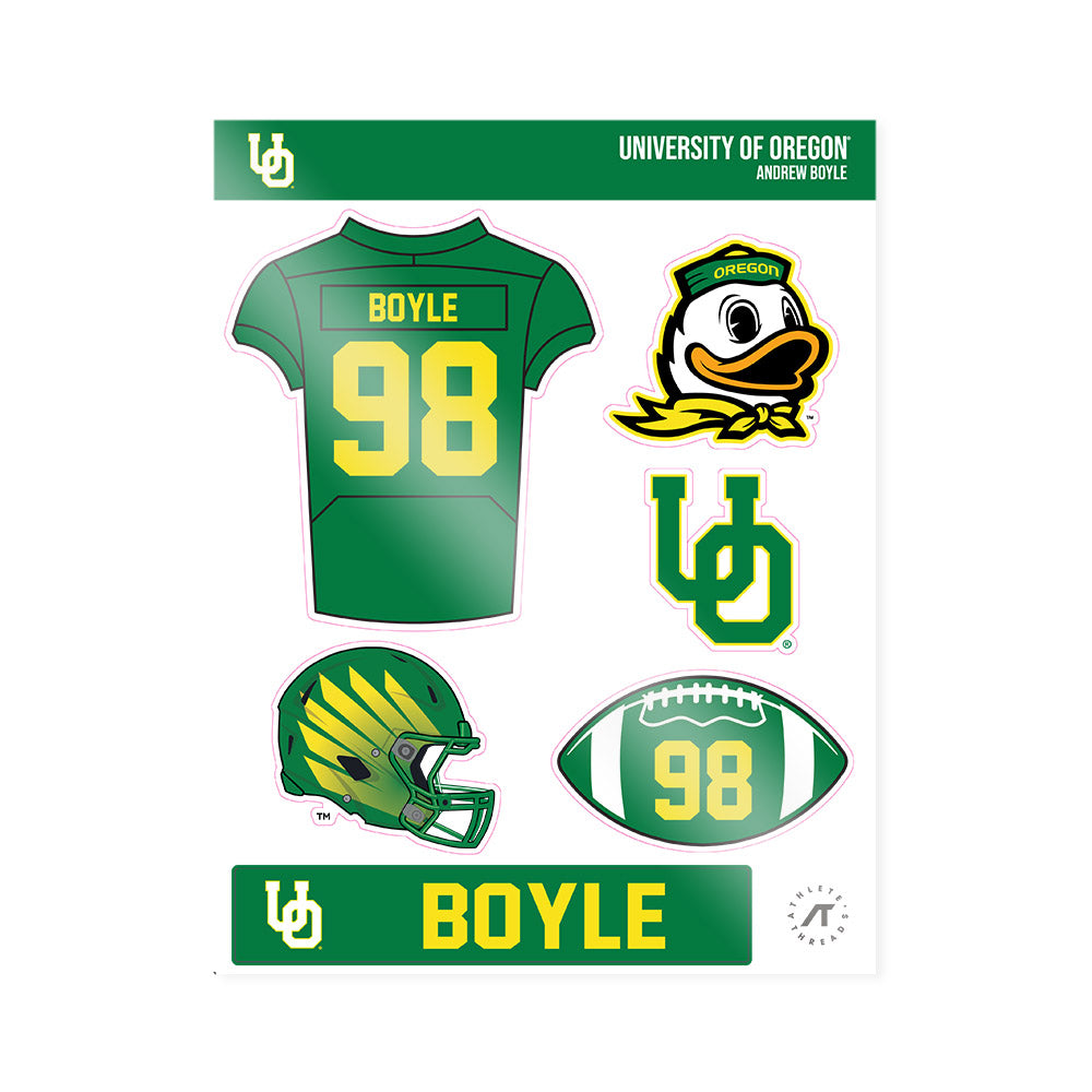 Oregon - NCAA Football : Andrew Boyle - Sticker Sheet-0