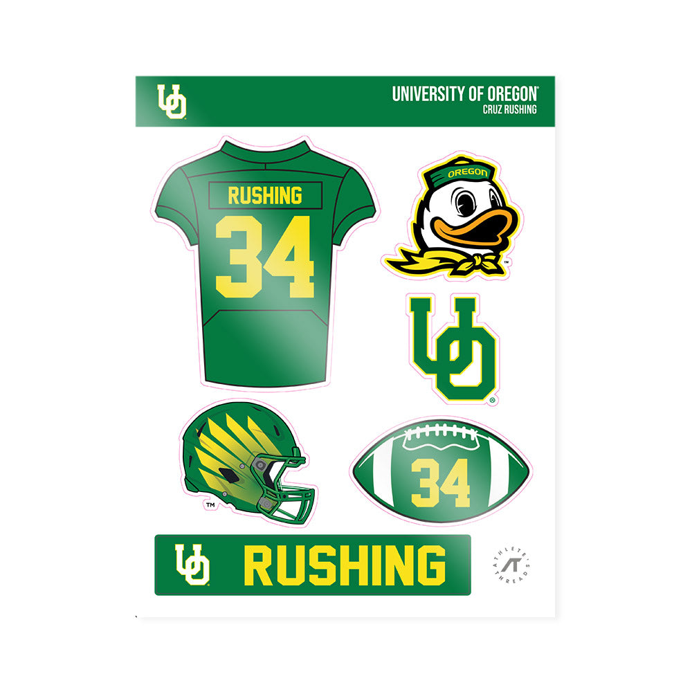 Oregon - NCAA Football : Cruz Rushing - Sticker Sheet-0