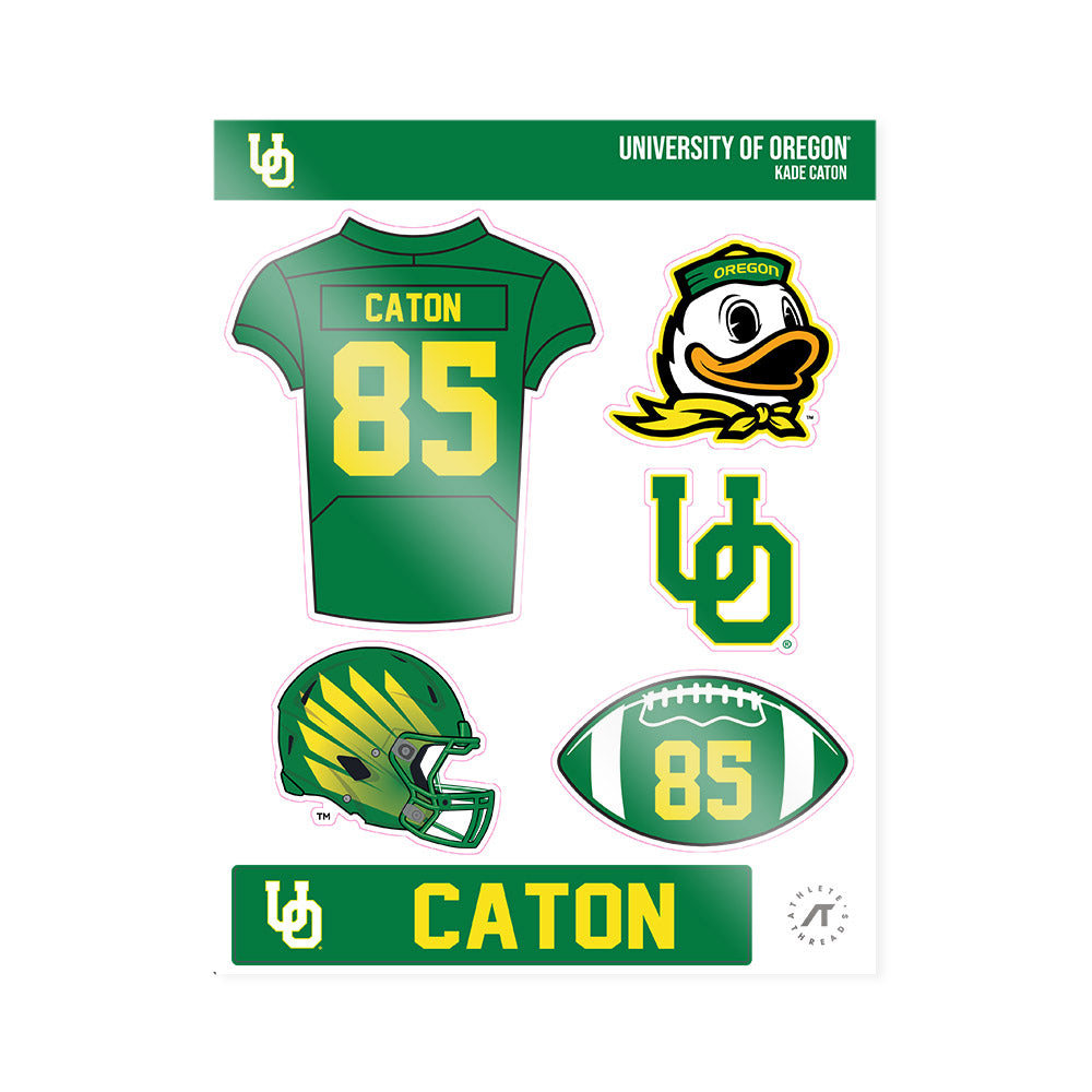 Oregon - NCAA Football : Kade Caton - Sticker Sheet-0