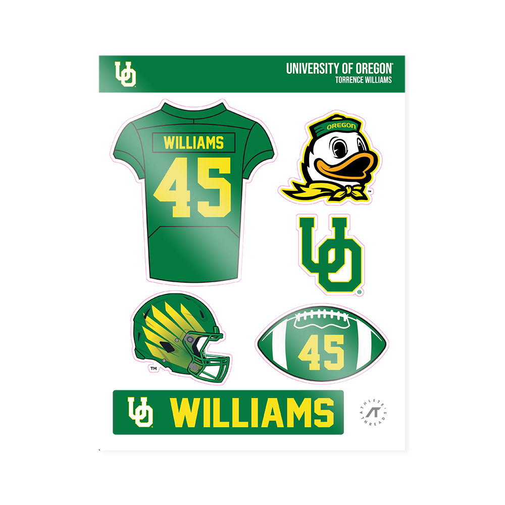 Oregon - NCAA Football : Torrence Williams - Sticker Sheet-0