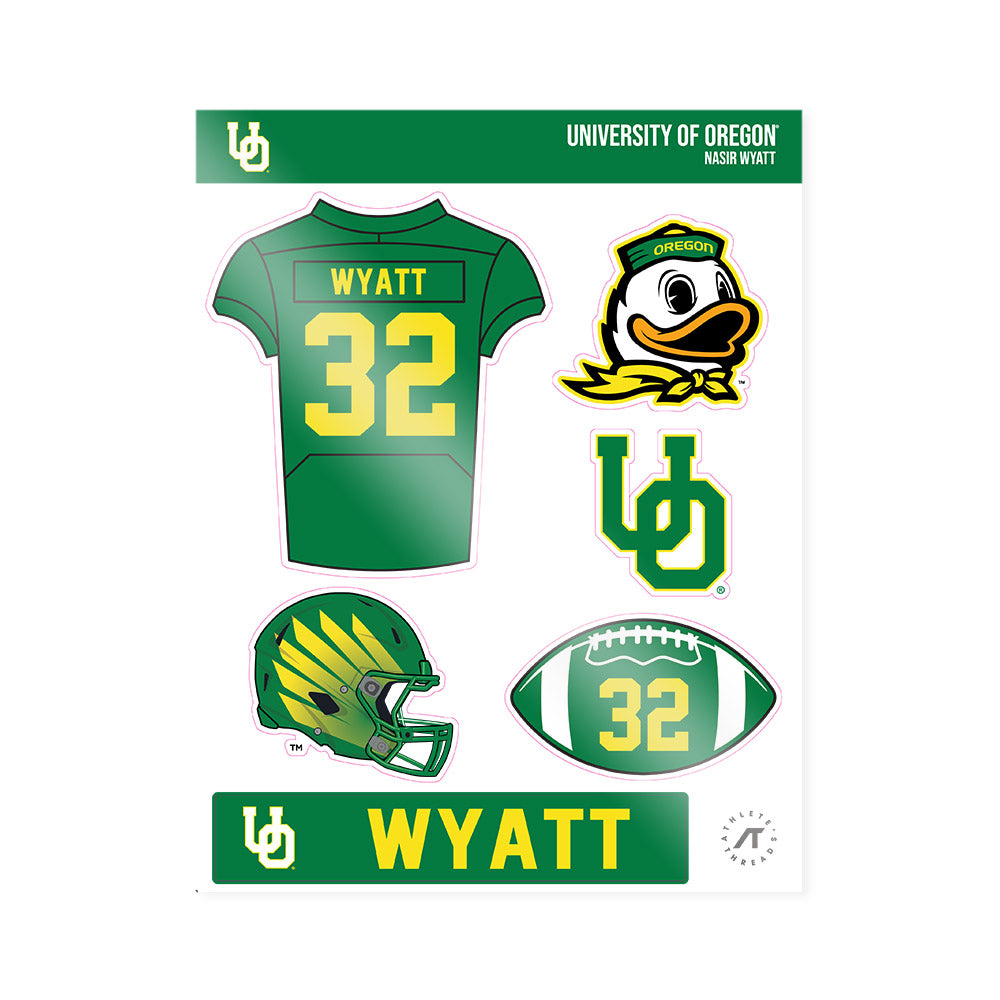 Oregon - NCAA Football : Nasir Wyatt - Sticker Sheet-0