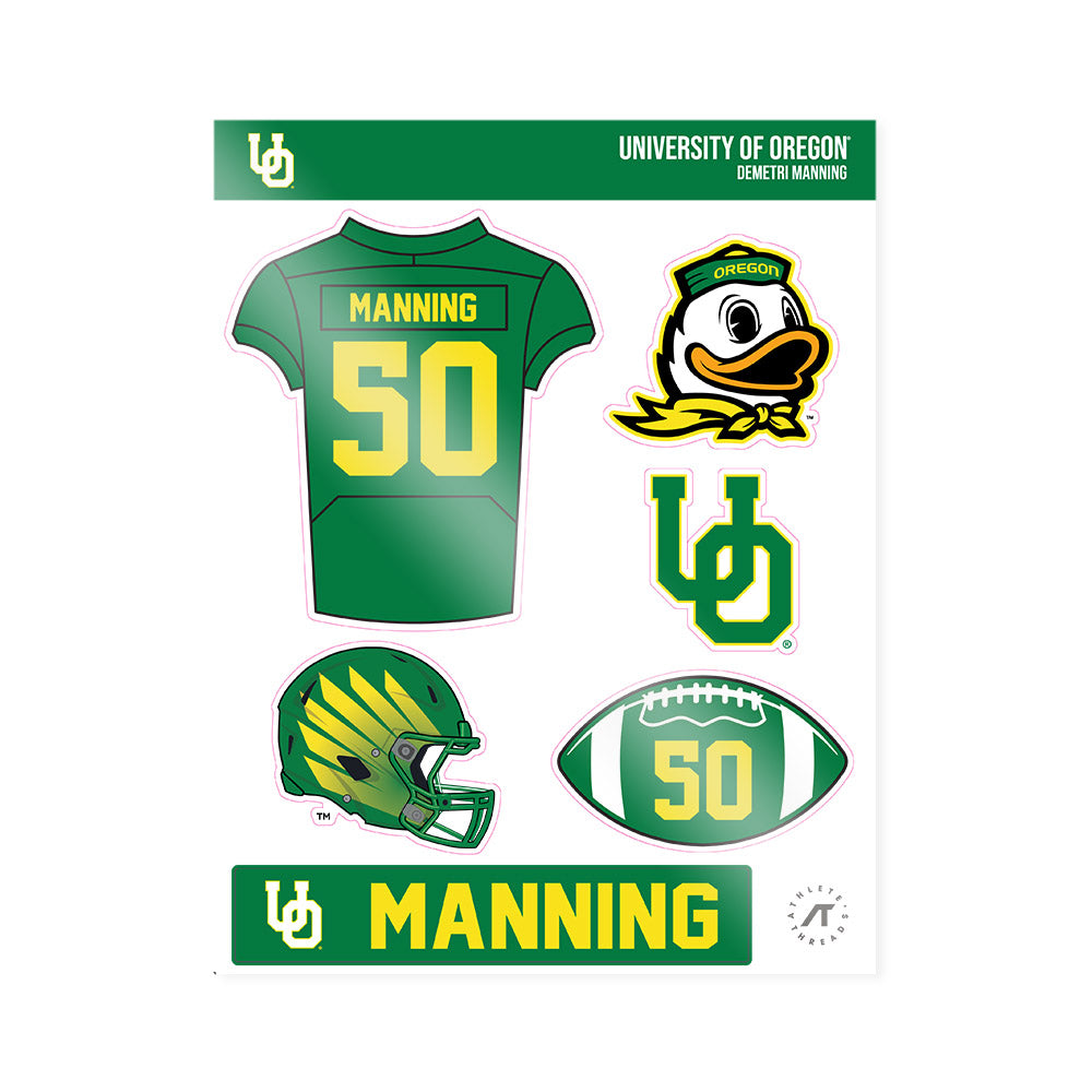 Oregon - NCAA Football : Demetri Manning - Sticker Sheet-0
