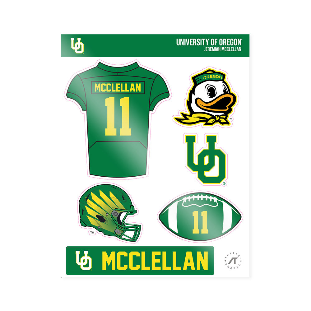 Oregon - NCAA Football : Jeremiah McClellan - Sticker Sheet-0