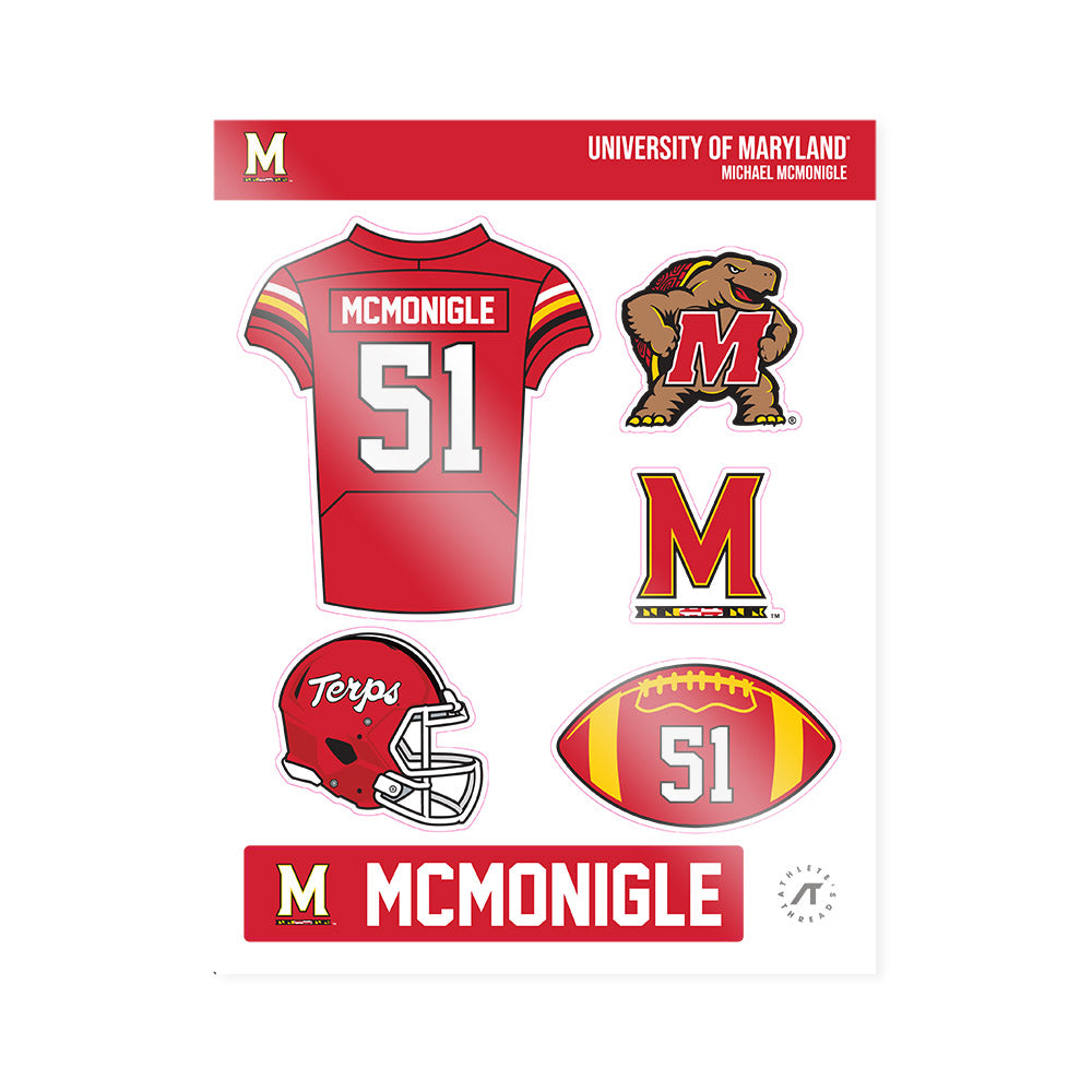Maryland - NCAA Football : Michael McMonigle - Sticker Sheet-0