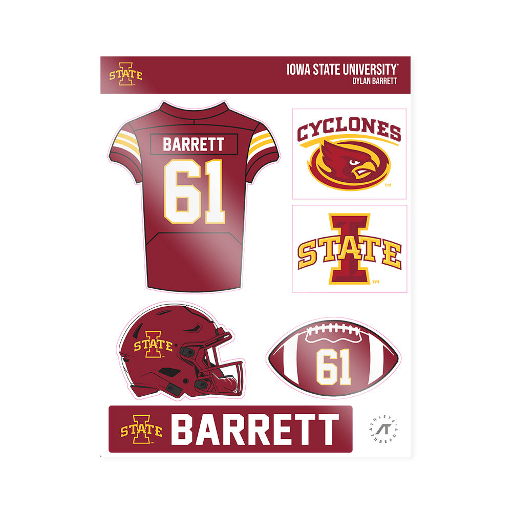 Iowa State - NCAA Football : Dylan Barrett - Sticker Sheet-0