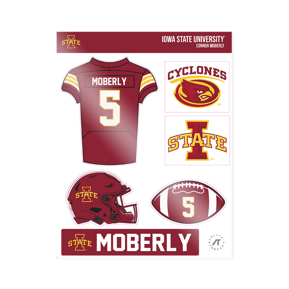 Iowa State - NCAA Football : Connor Moberly - Sticker Sheet-0