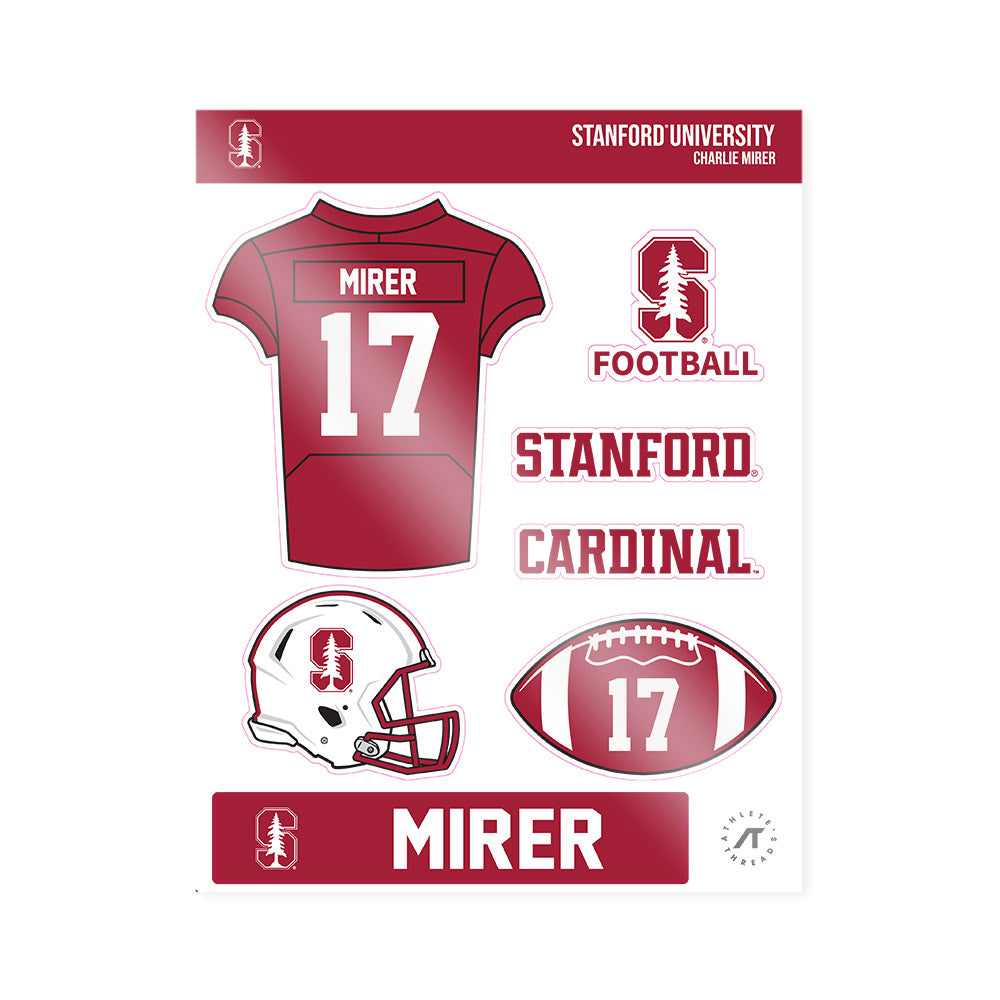 Stanford - NCAA Football : Charlie Mirer - Sticker Sheet-0