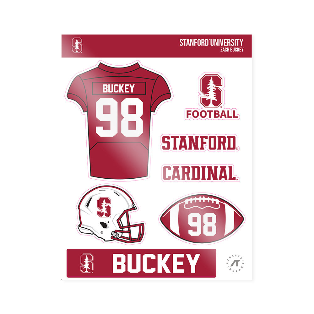 Stanford - NCAA Football : Zach Buckey - Sticker Sheet-0