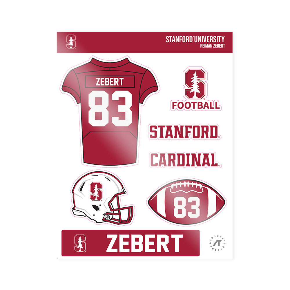 Stanford - NCAA Football : Reiman Zebert - Sticker Sheet-0