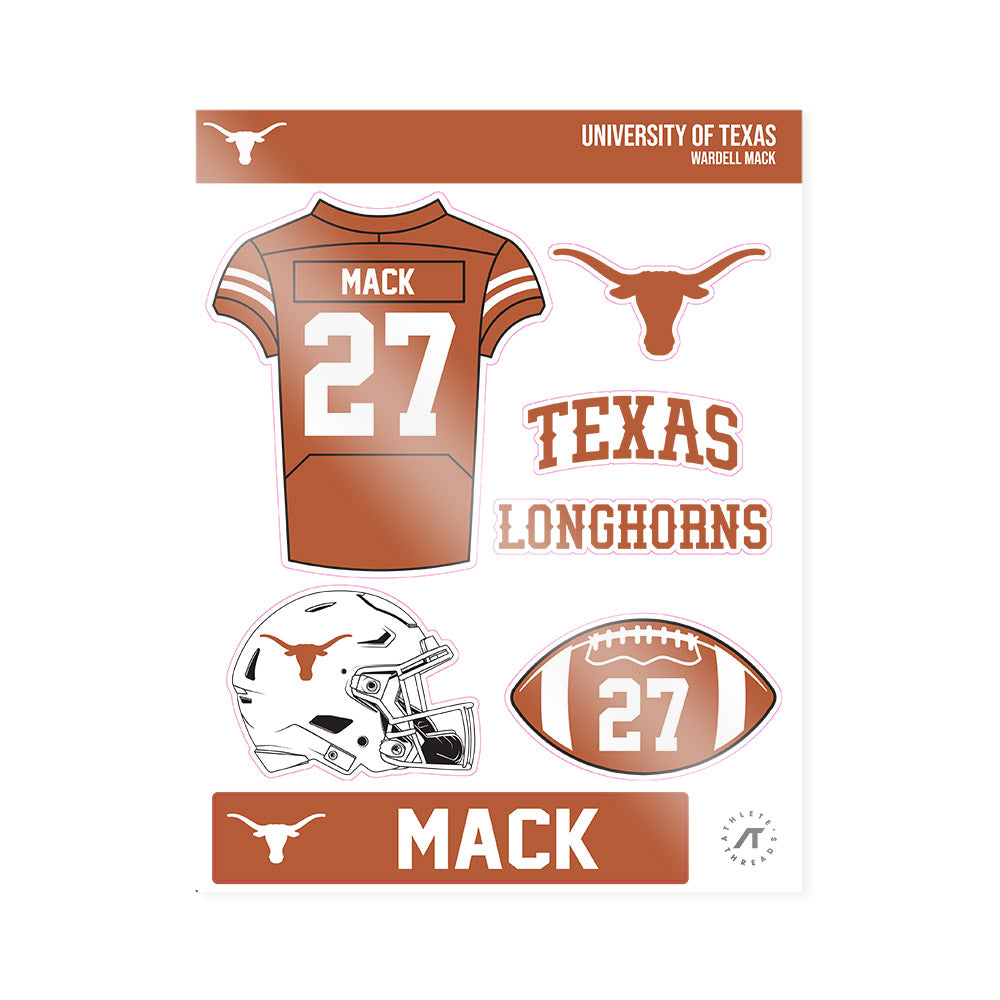 Texas - NCAA Football : Wardell Mack - Sticker Sheet-0
