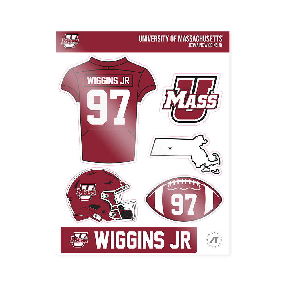 UMass - NCAA Football : Jermaine Wiggins Jr - Sticker Sheet-0