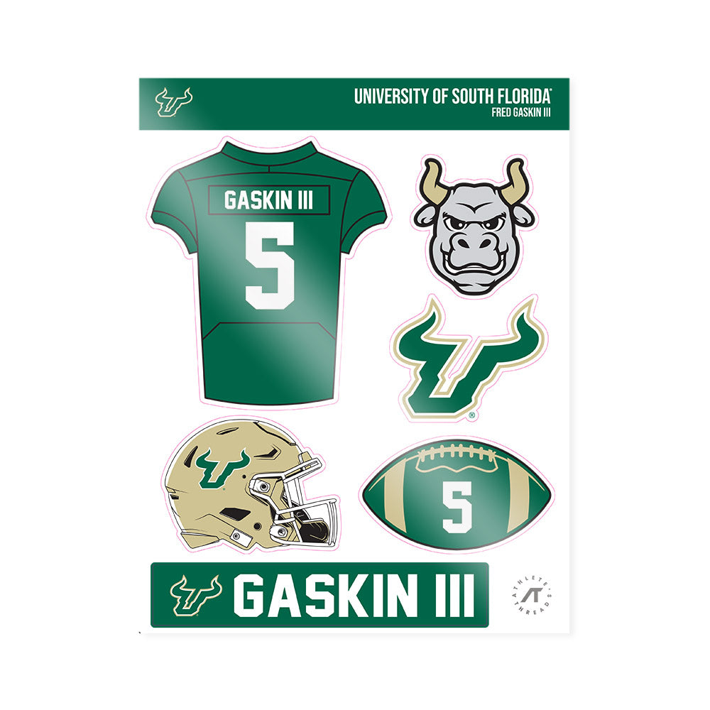 USF - NCAA Football : Fred Gaskin III - Sticker Sheet-0