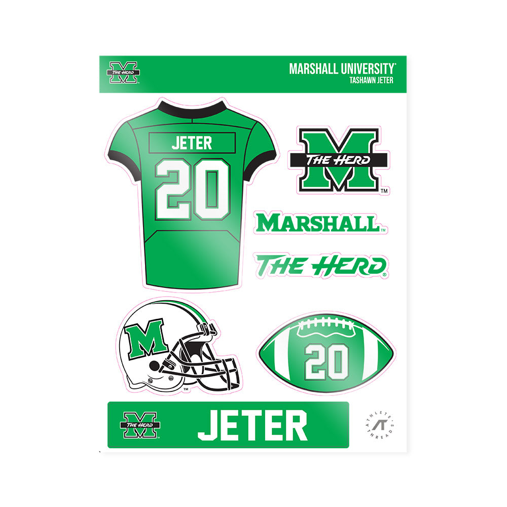 Marshall - NCAA Football : TaShawn Jeter - Sticker Sheet-0