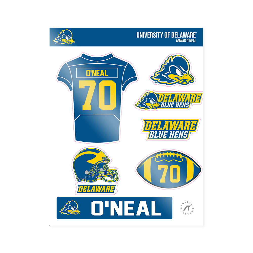 Delaware - NCAA Football : Anwar O'neal - Sticker Sheet-0