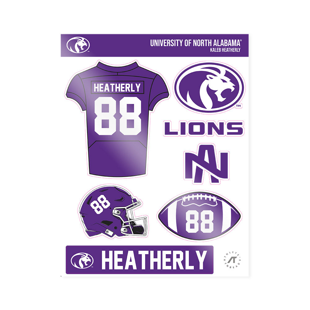 North Alabama - NCAA Football : Kaleb Heatherly - Sticker Sheet-0