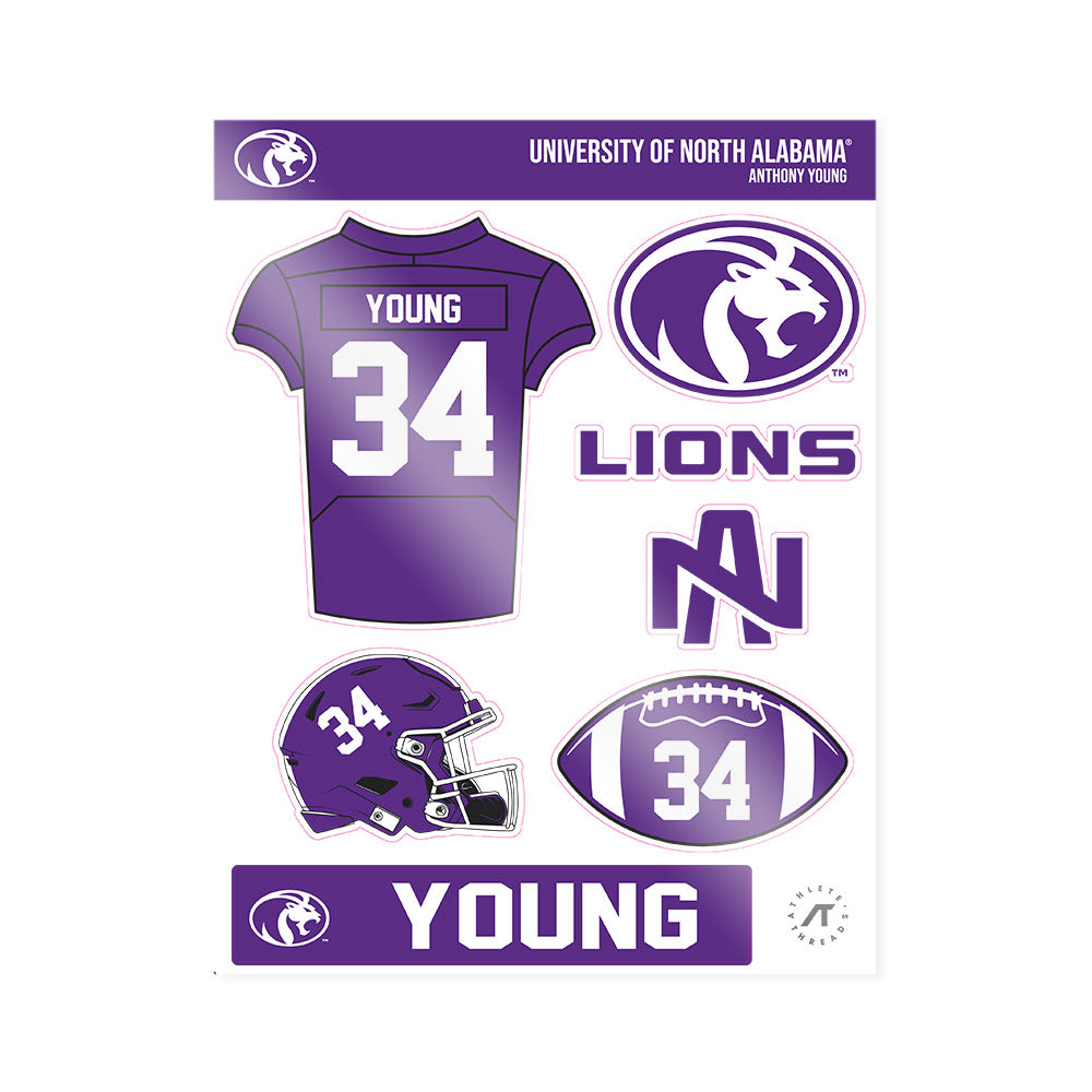 North Alabama - NCAA Football : Anthony Young - Sticker Sheet-0