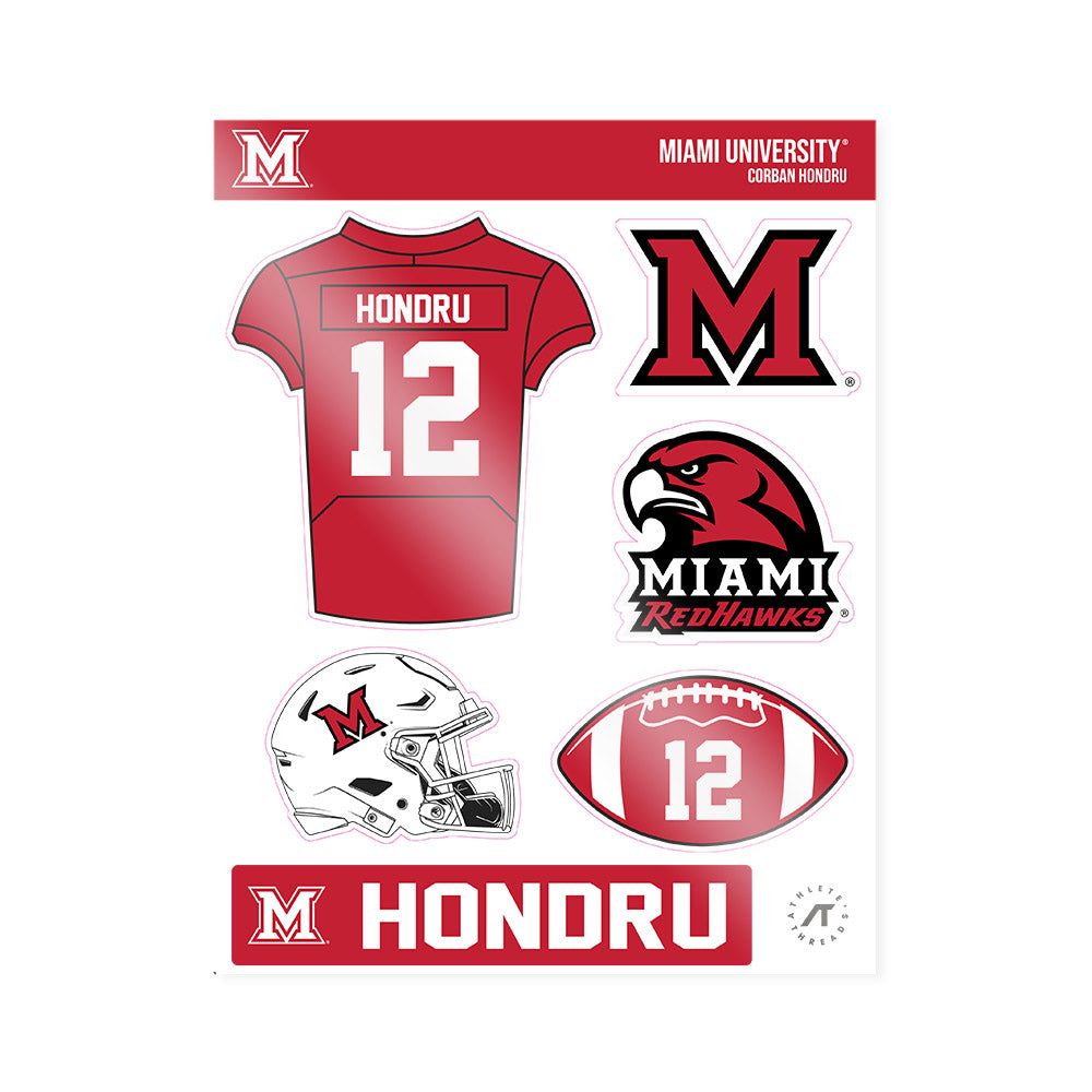 Miami of Ohio - NCAA Football : Corban Hondru - Sticker Sheet-0