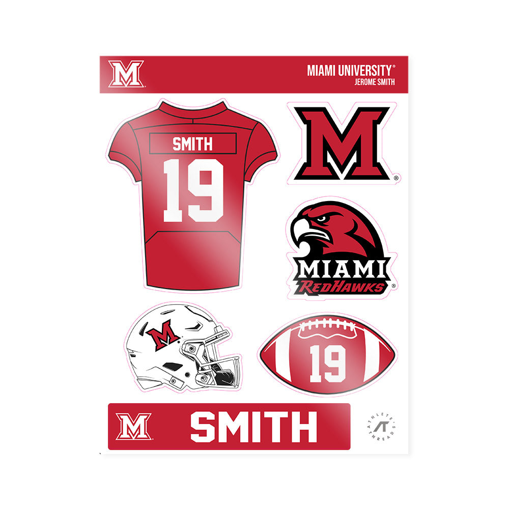 Miami of Ohio - NCAA Football : Jerome Smith - Sticker Sheet-0