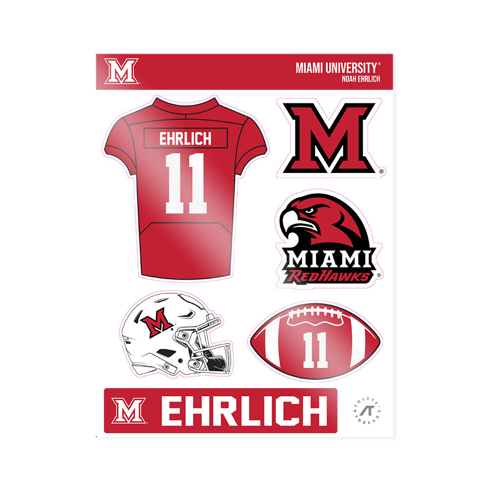Miami of Ohio - NCAA Football : Noah Ehrlich - Sticker Sheet-0