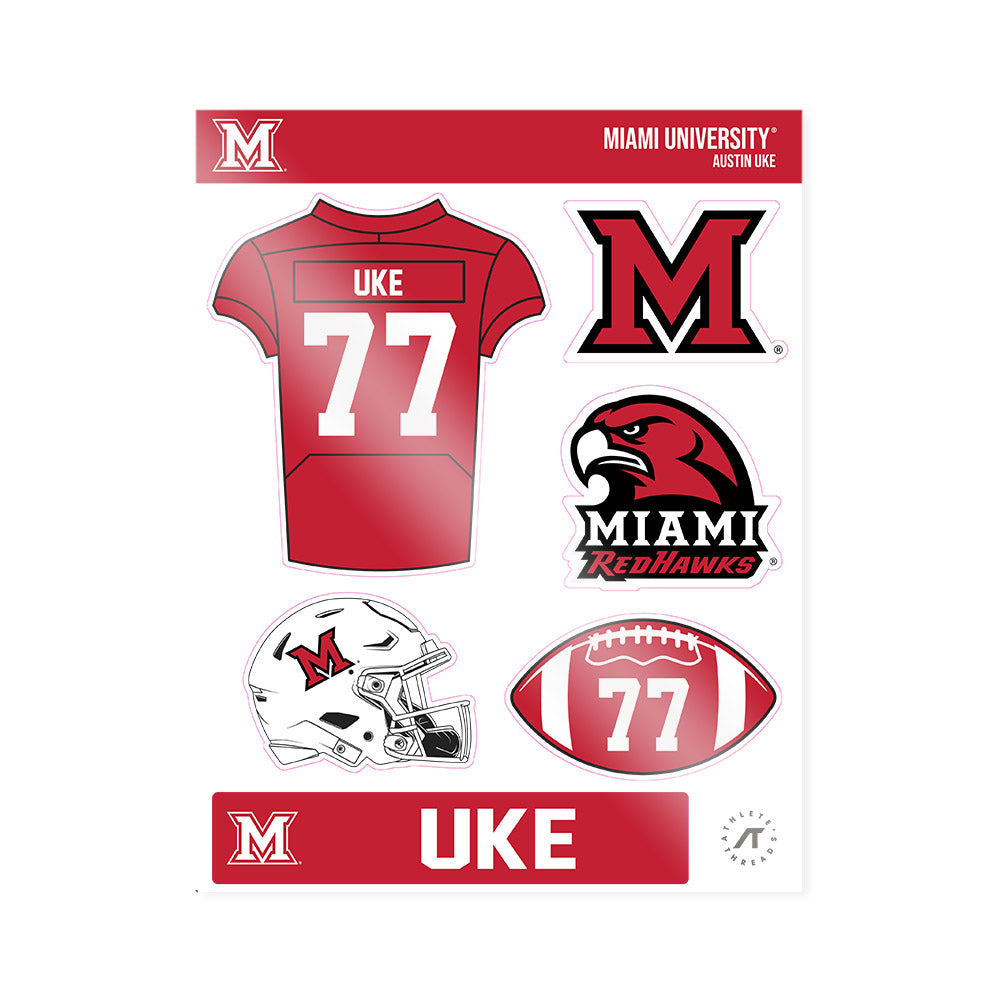 Miami of Ohio - NCAA Football : Austin Uke - Sticker Sheet-0