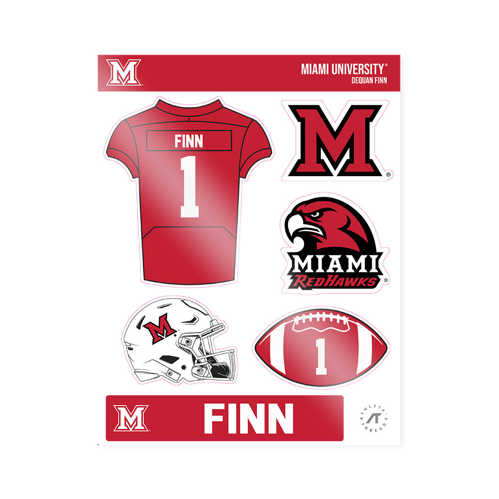 Miami of Ohio - NCAA Football : Dequan Finn - Sticker Sheet-0