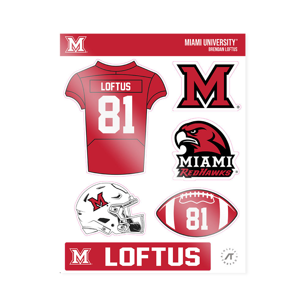 Miami of Ohio - NCAA Football : Brendan Loftus - Sticker Sheet-0