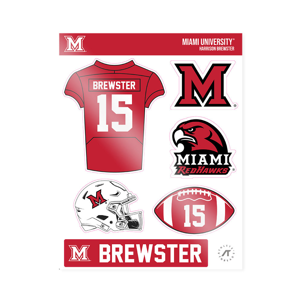 Miami of Ohio - NCAA Football : Harrison Brewster - Sticker Sheet-0
