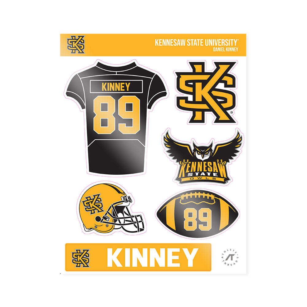 Kennesaw - NCAA Football : Daniel Kinney - Sticker Sheet-0