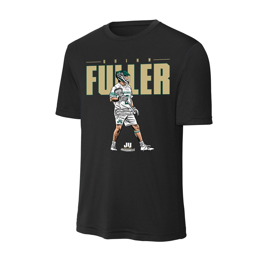 Jacksonville - NCAA Men's Lacrosse : Quinn Fuller - Player Collage Activewear T-Shirt-0