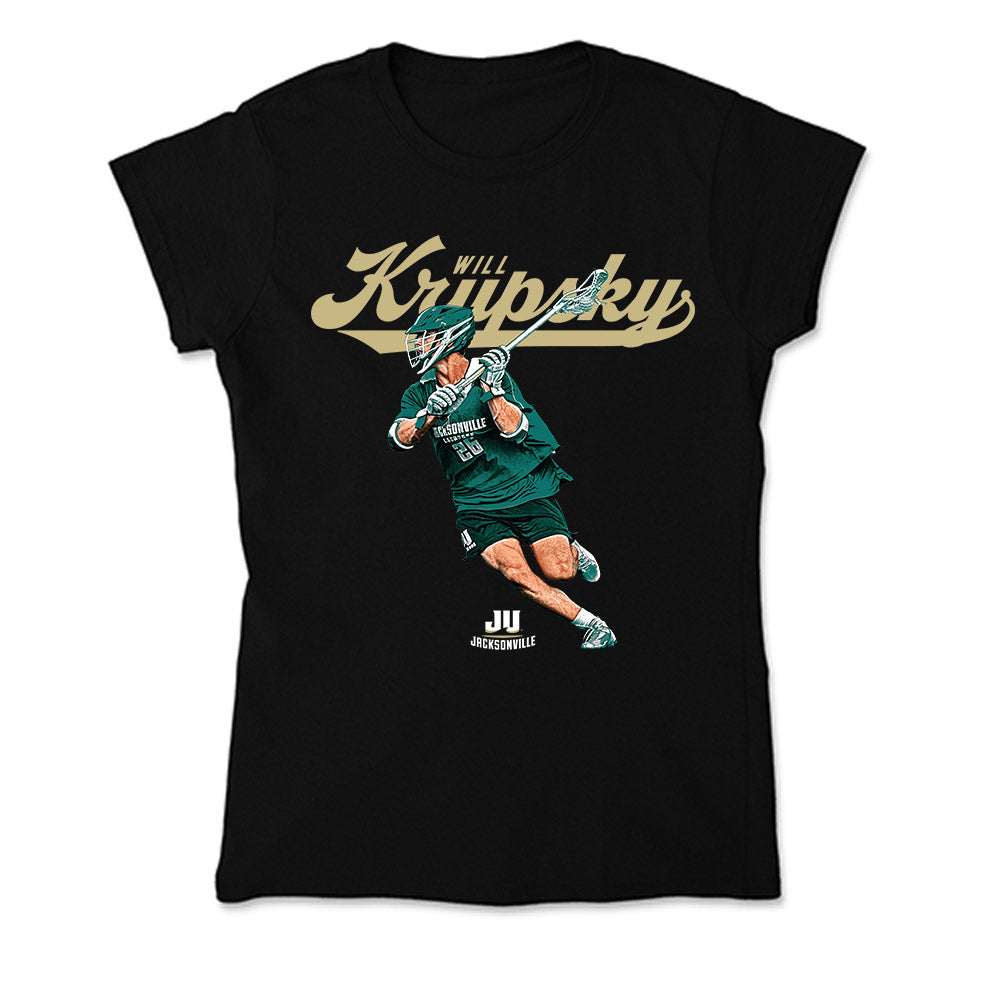 Jacksonville - NCAA Men's Lacrosse : Will Krupsky - Player Collage Soft Style Women’s T-Shirt-0