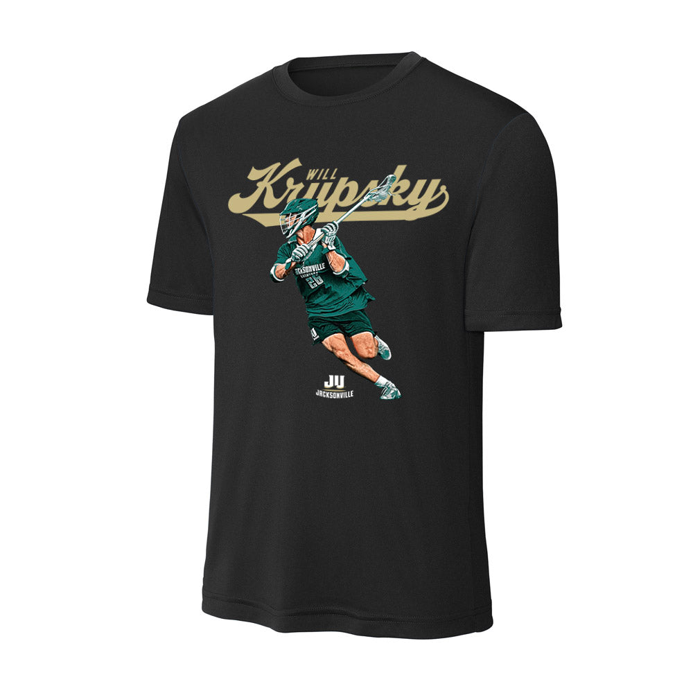 Jacksonville - NCAA Men's Lacrosse : Will Krupsky - Player Collage Activewear T-Shirt-0