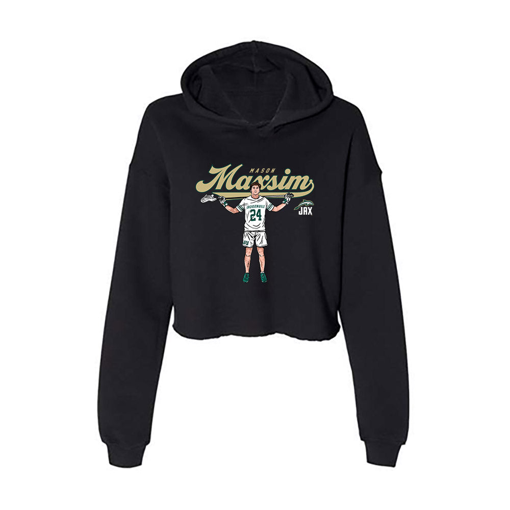 Jacksonville - NCAA Men's Lacrosse : Mason Maxism - Player Collage Women's Crop Fleece Hoodie-0
