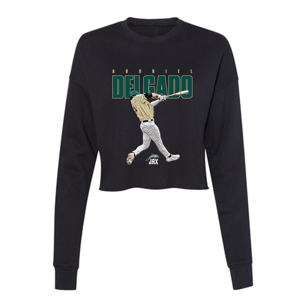 Jacksonville - NCAA Baseball : Abdriel Delgado - Women's Cropped Crew Fleece-0